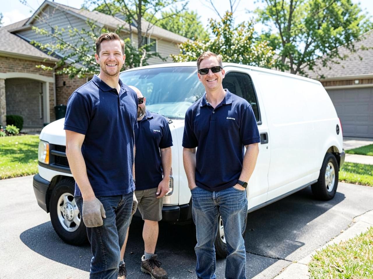 The Summit Shield Pest Control team beside their service van